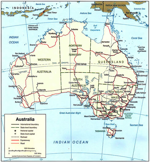 Australia Political Map 